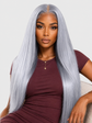 Silver Grey Bone Straight Glueless HD Lace Human Hair Wig - Premium 250% density for a flawless high-fashion look.