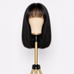 Straight Bob Wig with Bangs - Luxurious Short Human Hair Wig for Effortless Style - 180% Density