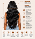 V Part Wigs Human Hair Body Wave Brazilian Human Hair Wigs for Black Women No Sew in NO Glue 250% Density Beginner Friendly 40In