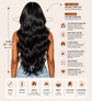 V Part Wigs Human Hair Body Wave Brazilian Human Hair Wigs for Black Women No Sew in NO Glue 250% Density Beginner Friendly 40In