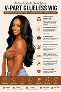 V Part Wigs Human Hair Body Wave Brazilian Human Hair Wigs for Black Women No Sew in NO Glue 250% Density Beginner Friendly 40In