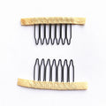 50Pcs Wig Combs to Secure Wig 4-7Teeth Wig Comb Wig Clips with Cloth for Making Wig Caps Steel Material Clips Combs