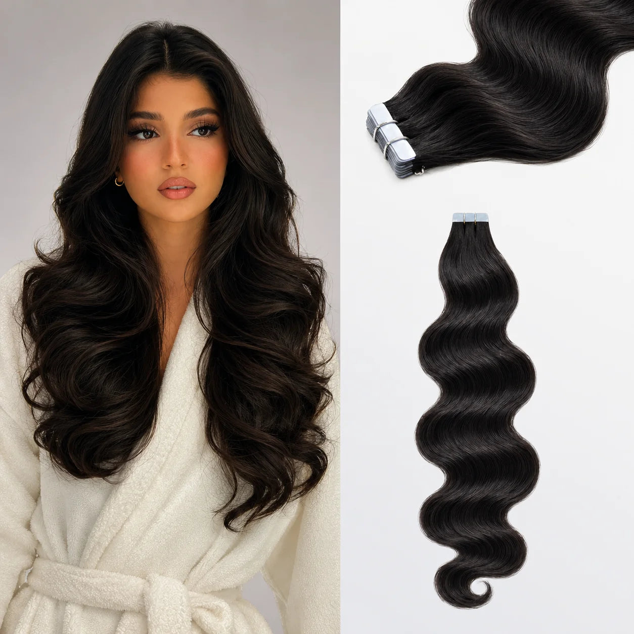 Tedhair Premium Quality Body Wavy Tape in Remy Hair Extensions 