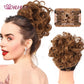 HUAYA Curly Chignon Messy Bun Updo Clip in Hair Piece Extensions Wiht Hairpins Elastic Band Synthetic Hair Bun Black Blonde