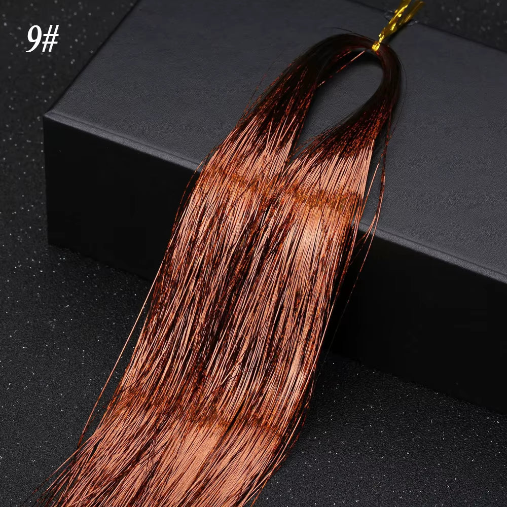 Sparkle Synthetic Hair Tinsel Extensions Bling Glitter Strands