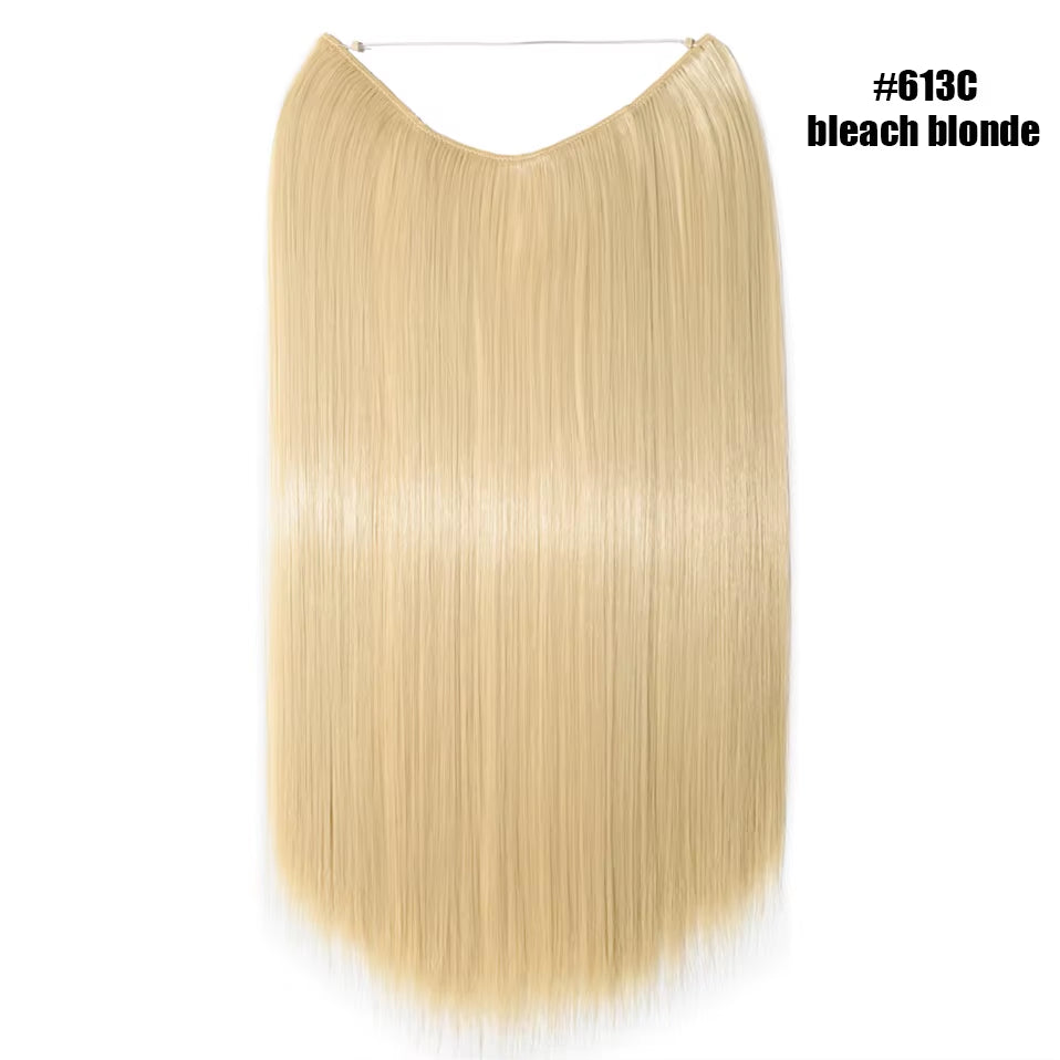 Synthetic Invisible Wire Hair Extensions Secret Fish Line Hairpiece
