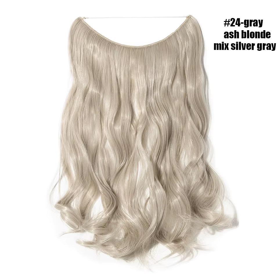 Synthetic Invisible Wire Hair Extensions Secret Fish Line Hairpiece