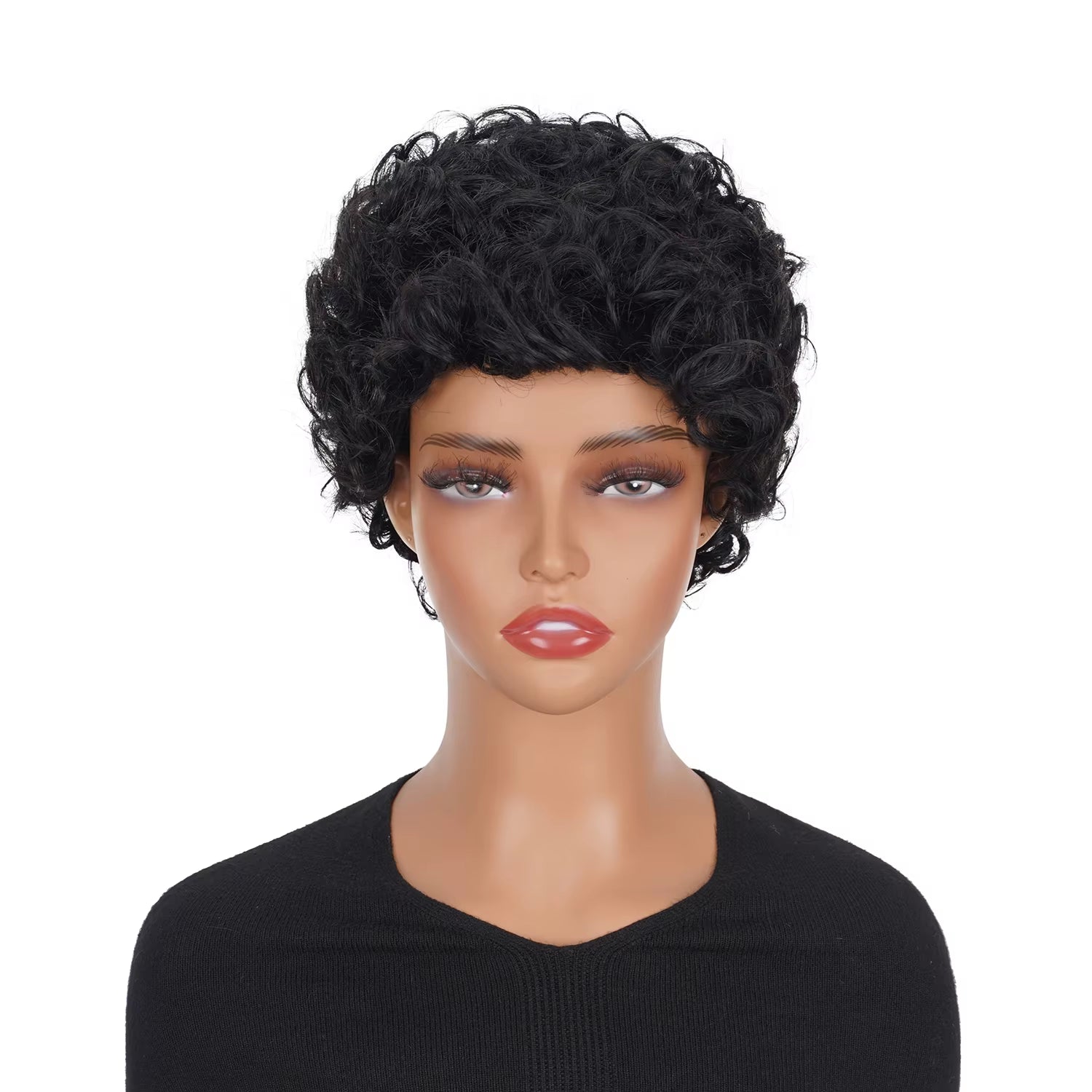 Short Pixie Cut Curly Brazilian Human Hair Wig