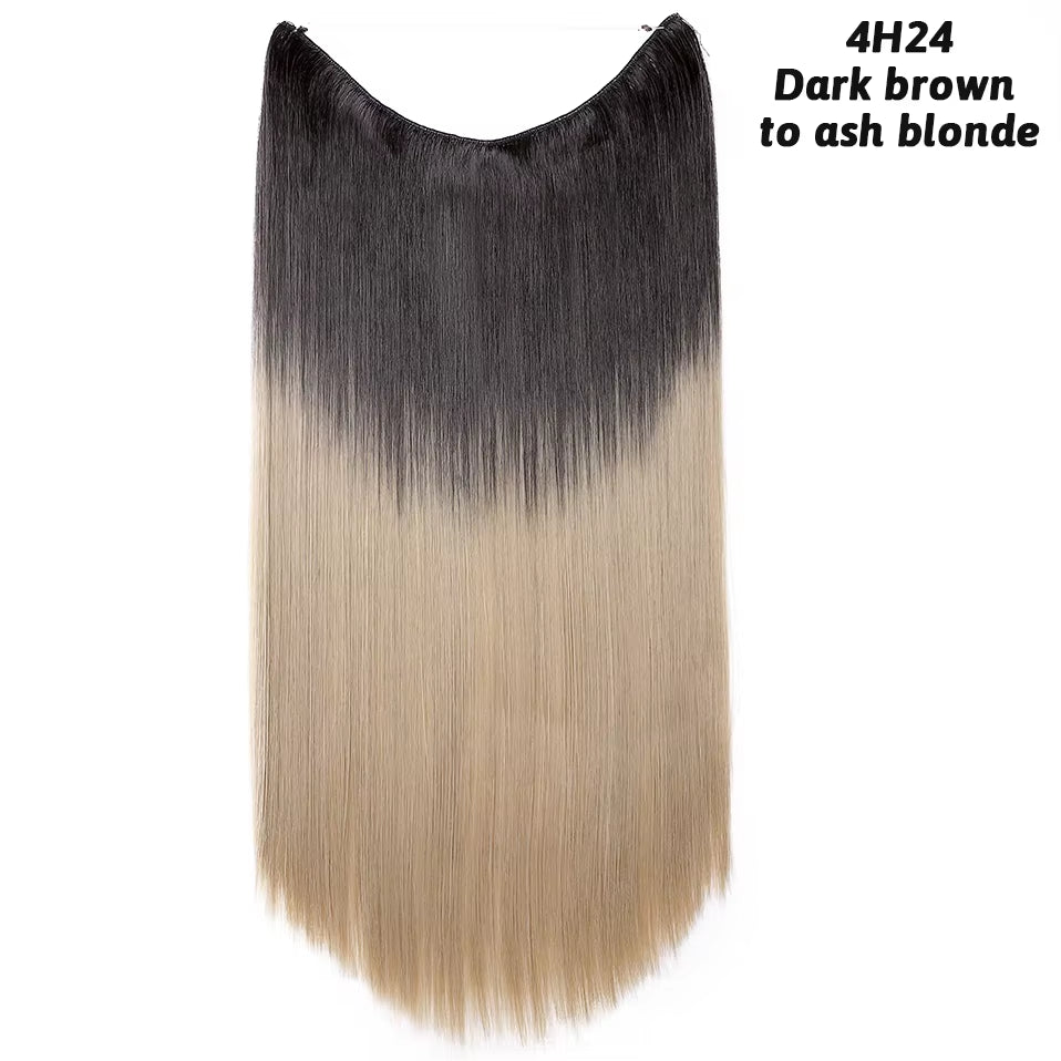 Synthetic Invisible Wire Hair Extensions Secret Fish Line Hairpiece