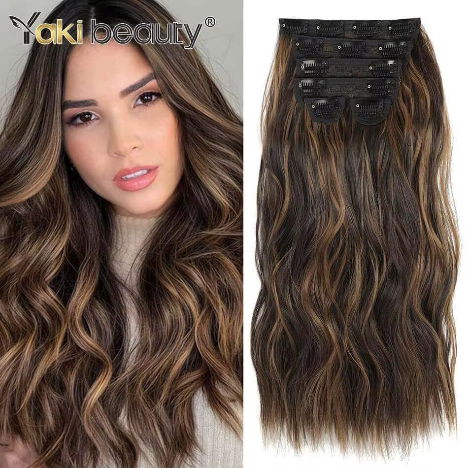26-Inch Synthetic Jerry Curly Clip-In Hair Extensions 140G