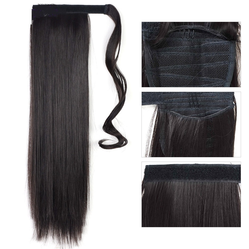 Long Straight Wrap-Around Clip-In Synthetic Ponytail Extension