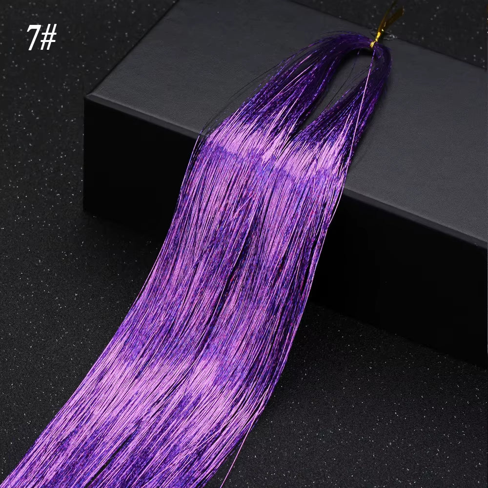 Sparkle Synthetic Hair Tinsel Extensions Bling Glitter Strands