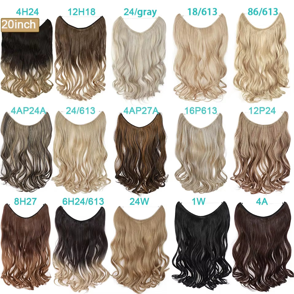 Synthetic Invisible Wire Hair Extensions Secret Fish Line Hairpiece