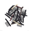 50Pcs Wig Combs to Secure Wig 4-7Teeth Wig Comb Wig Clips with Cloth for Making Wig Caps Steel Material Clips Combs