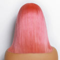 Tedhair 150% Density 13X4 Pre-Plucked Lace Frontal Bob Wig Straight #Pink