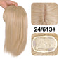 Synthetic Clip-In Hairpiece with Bangs for Thinning or White Hair