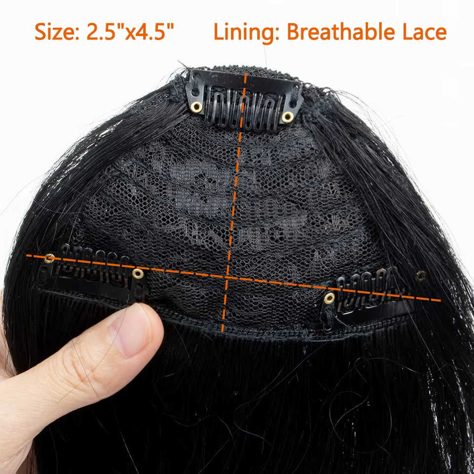 Human Hair Clip-In Bangs 3D Blunt Cut Extensions