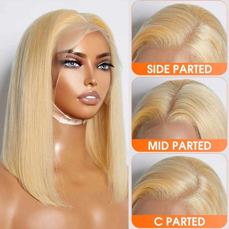 Tedhair 150% Density Pre-Plucked 13X4 Lace Frontal Bob Wig Straight 