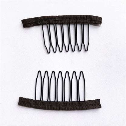 50Pcs Wig Combs to Secure Wig 4-7Teeth Wig Comb Wig Clips with Cloth for Making Wig Caps Steel Material Clips Combs
