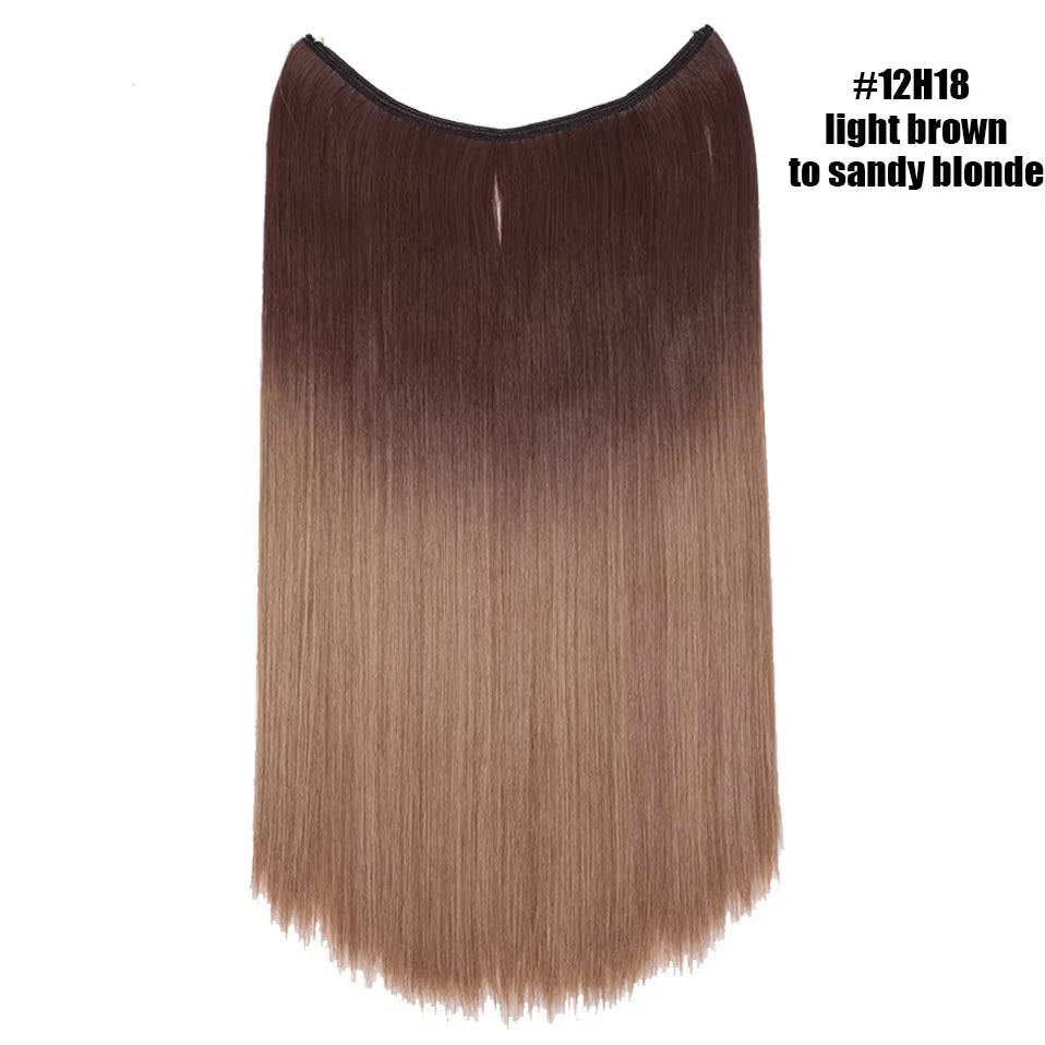 Synthetic Invisible Wire Hair Extensions Secret Fish Line Hairpiece