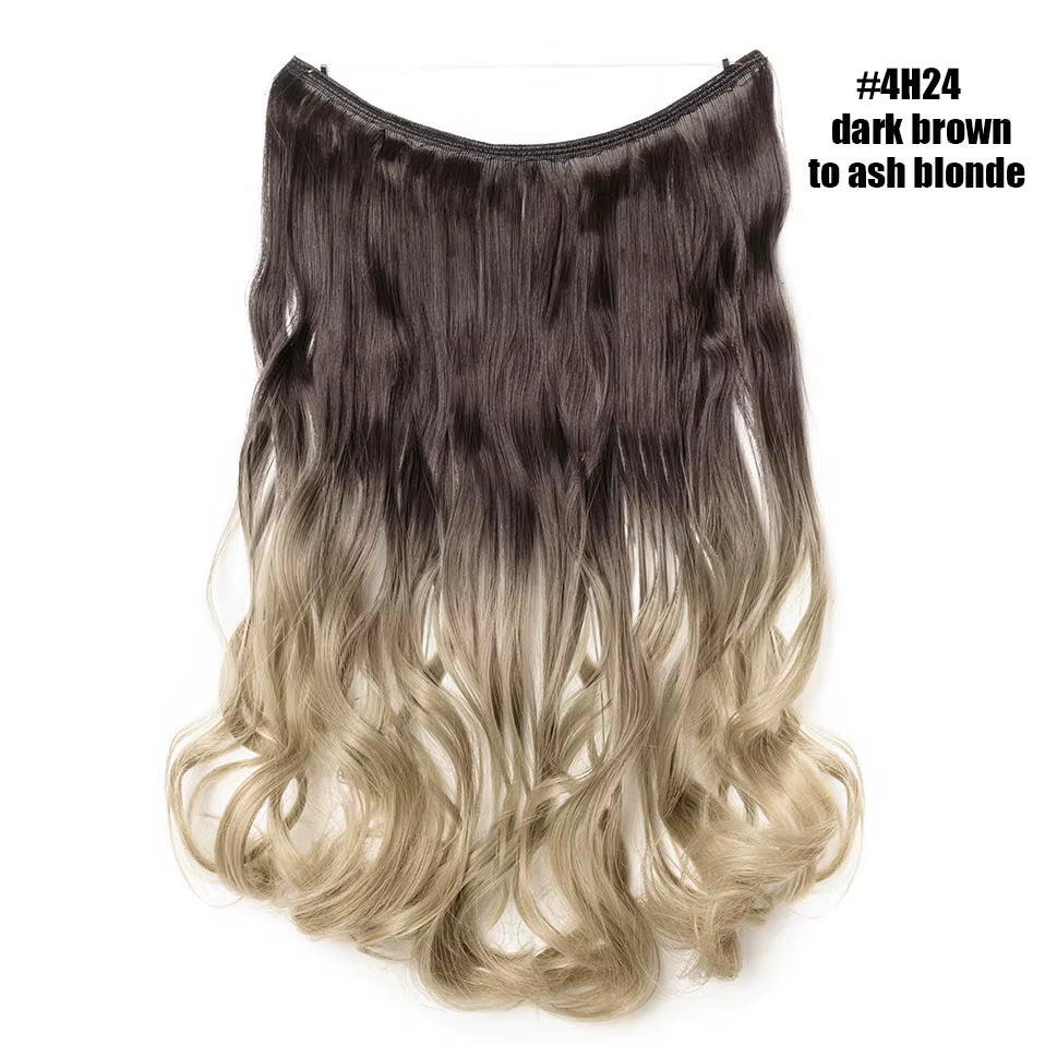 Synthetic Invisible Wire Hair Extensions Secret Fish Line Hairpiece
