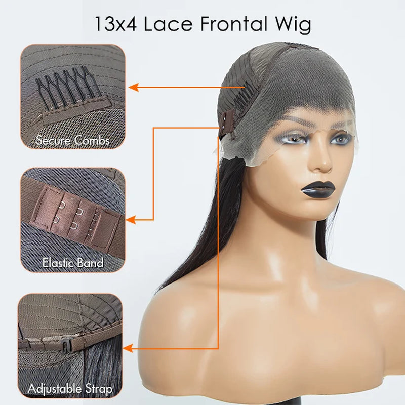 Tedhair 150% Density 13X4 Pre-Plucked Lace Frontal Bob Wig Straight