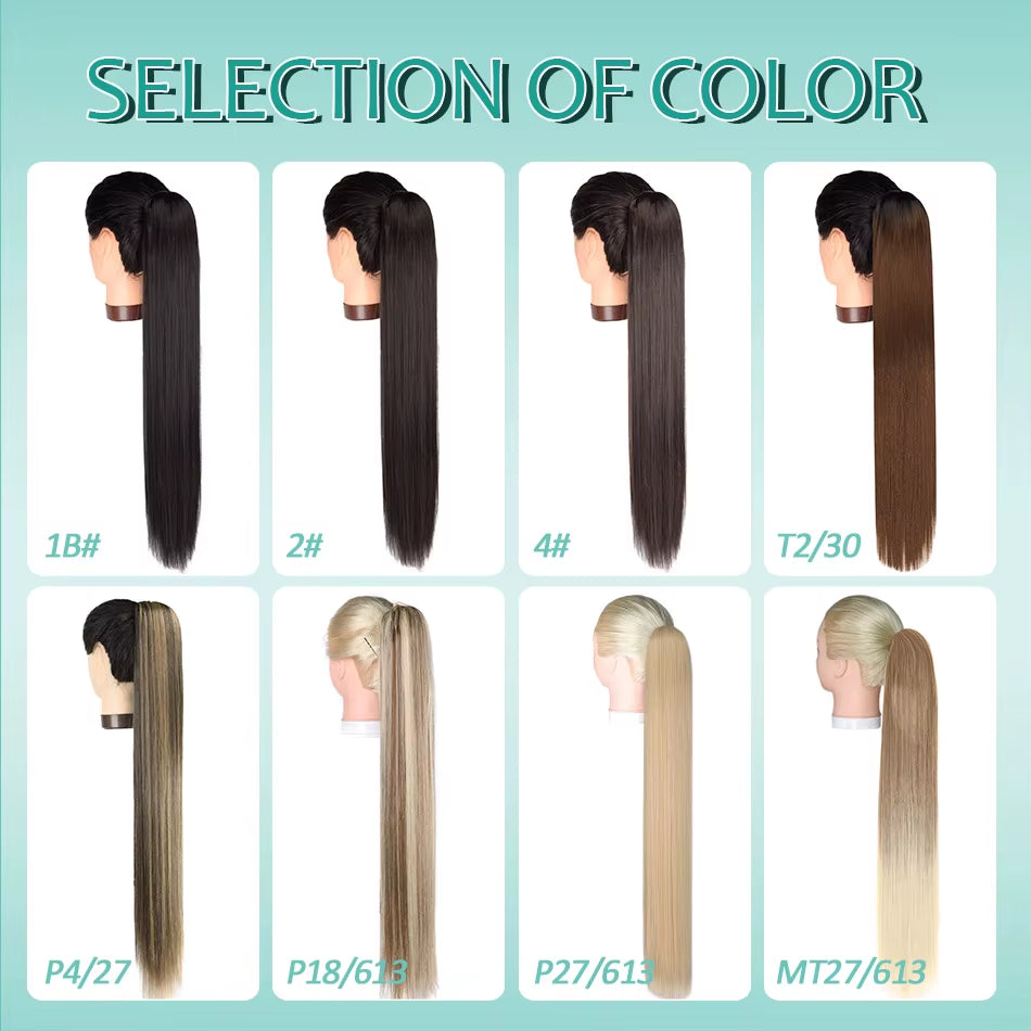 BOOMING 32-Inch Synthetic Drawstring Straight Ponytail Extension