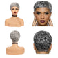 2 Inch Light Gray Short Curly Human Hair Full Machine Wig Glueless Comfortable Fit for Black Women Daily Wear Mature Hairstyles