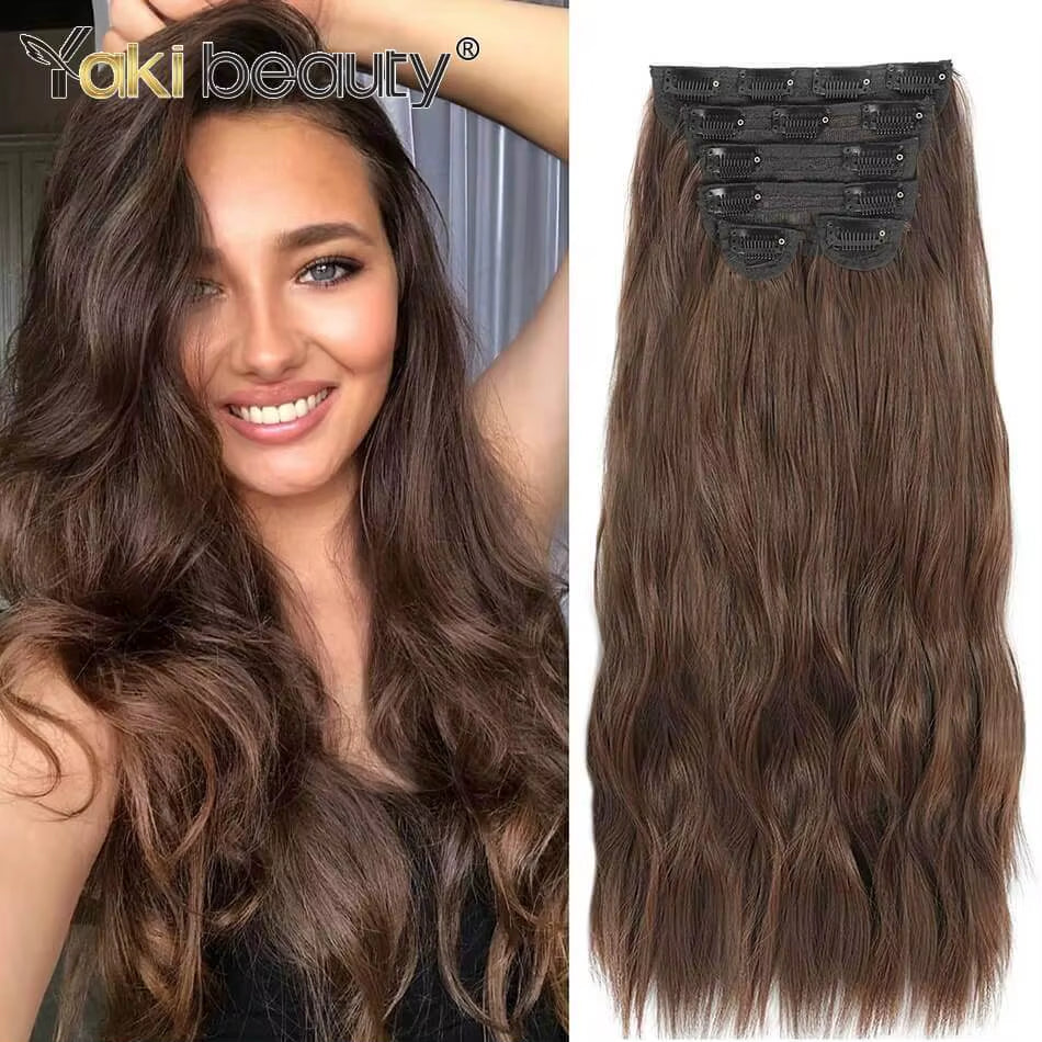26-Inch Synthetic Jerry Curly Clip-In Hair Extensions 140G