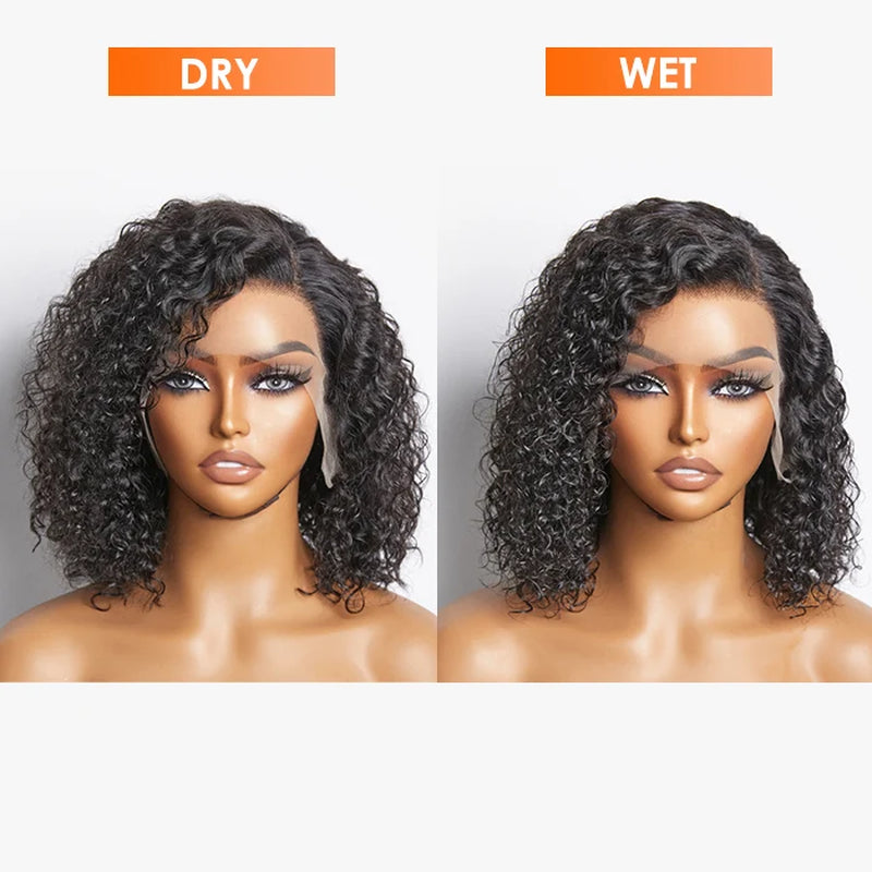 Tedhair 150% Density 13X4 Pre-Plucked Lace Frontal Bob Wig Curly