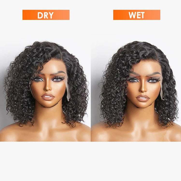 Tedhair 150% Density 13X4 Pre-Plucked Lace Frontal Bob Wig Curly