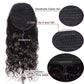 Water Wave Wrap-Around Drawstring Human Hair Ponytail Extension