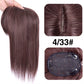 Synthetic Clip-In Hairpiece with Bangs for Thinning or White Hair