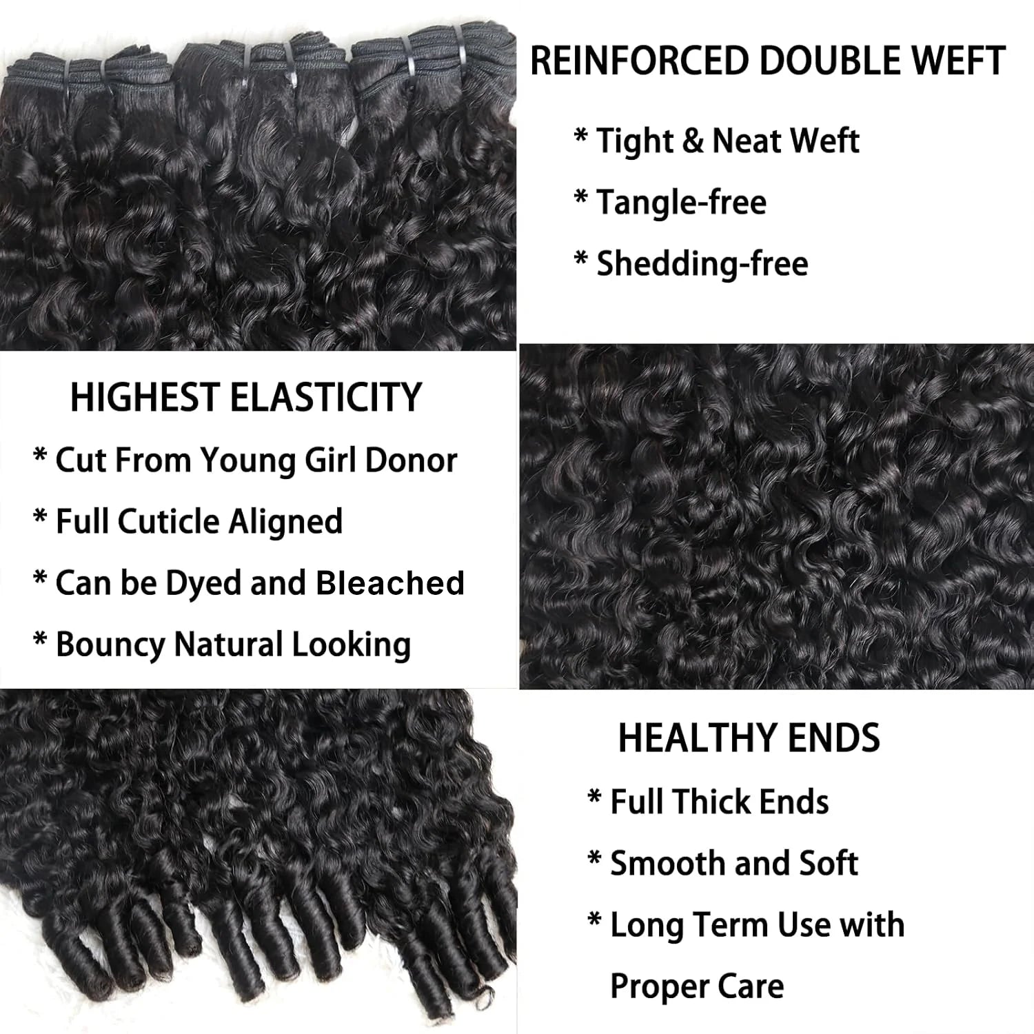 Tedhair Burmese Curly Brazilian 100% Virgin Hair Bundles 14-28&