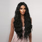 High-Temperature Silk Long Curly Wig with Middle Part