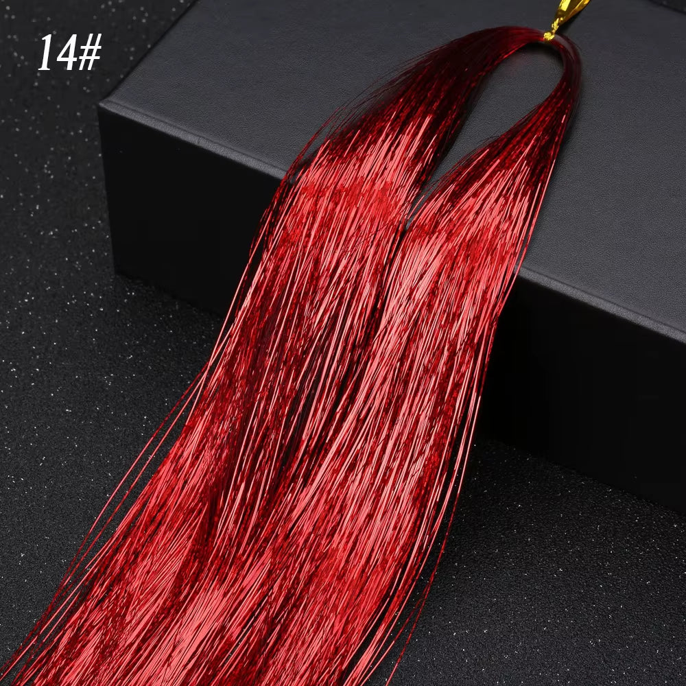 Sparkle Synthetic Hair Tinsel Extensions Bling Glitter Strands