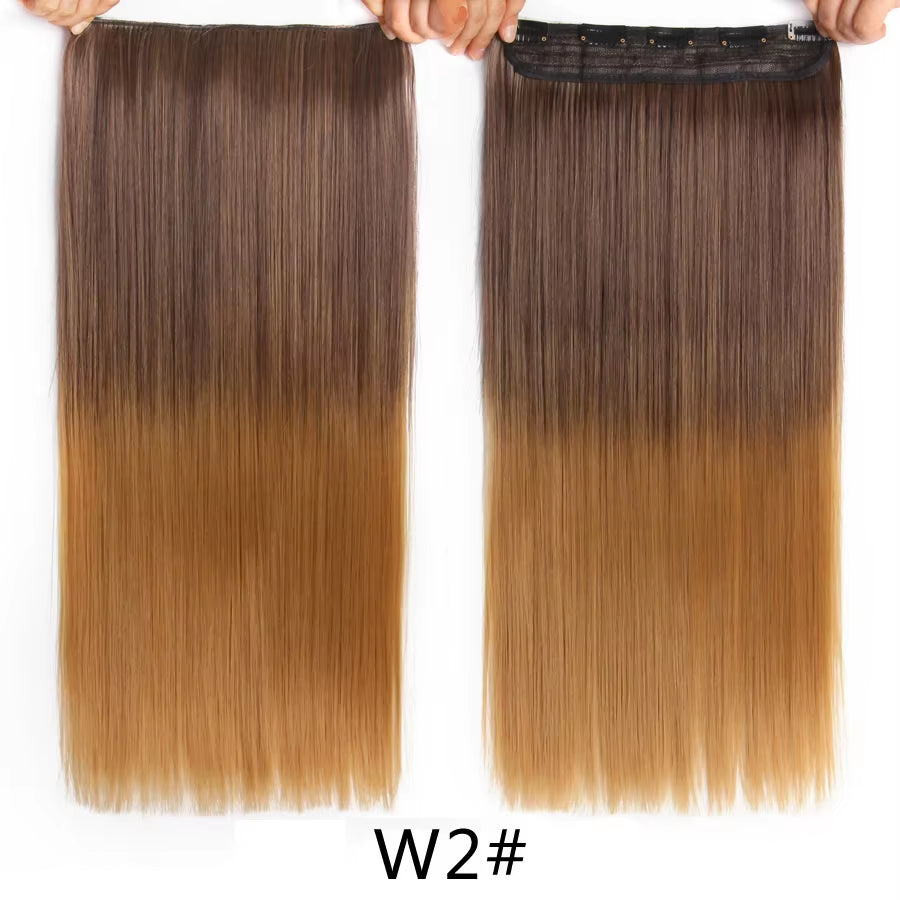 Favourite Long Wavy Synthetic Clip-In Hair Extensions 5 Clips
