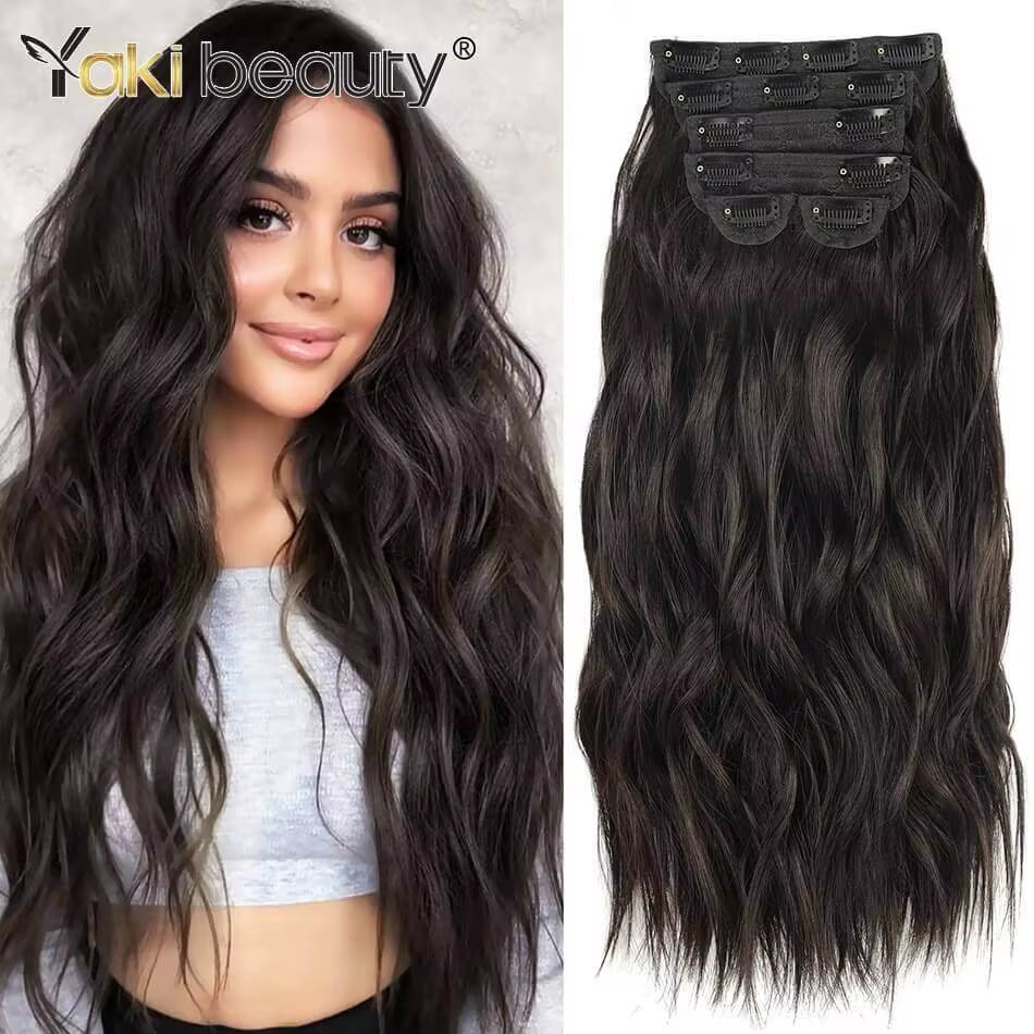 26-Inch Synthetic Jerry Curly Clip-In Hair Extensions 140G