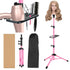 50 Inch Adjustable Wig Tripod Stand with Tool Tray for Hairdressing Training - Pink
