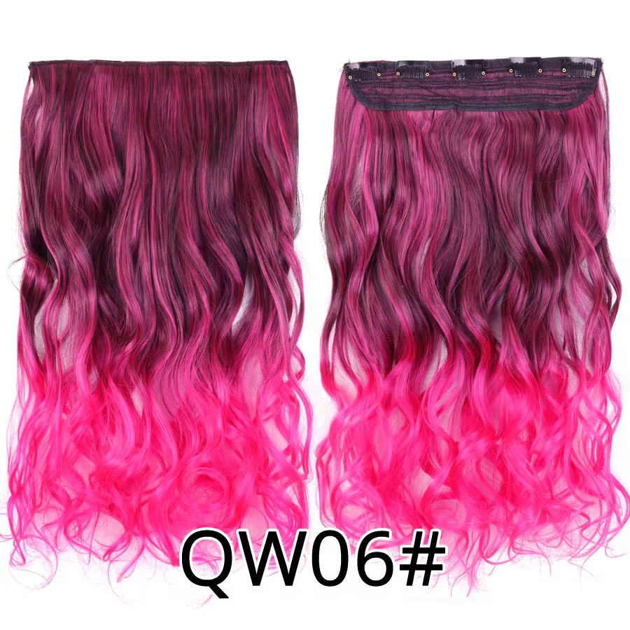 Favourite Long Wavy Synthetic Clip-In Hair Extensions 5 Clips