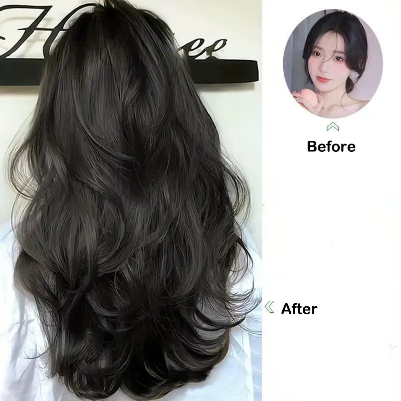 22-Inch V-Shaped Water Wave Synthetic Clip-In Hair Extension