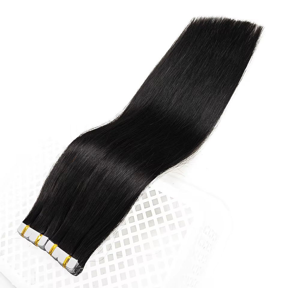 Straight Seamless Tape-In Human Hair Extensions 50G 20 Pcs