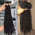 Deep Wave Human Hair Bundles 30 Inch Burmese Raw Hair Weave Bundles Sew in Hair Extensions 3 4 Bundles Curly Virgin Hair Weft