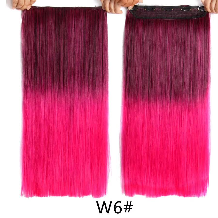 Favourite Long Wavy Synthetic Clip-In Hair Extensions 5 Clips