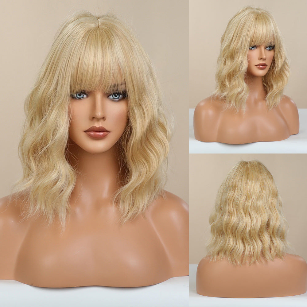 Short Straight Grey Hair Wig with Middle Part