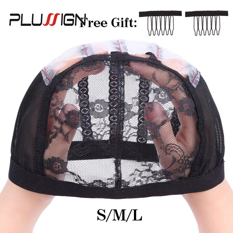 Ventilated Wig Net Cap with Combs for Wig Making