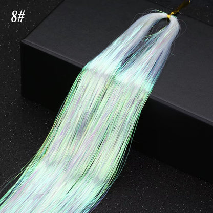 Sparkle Synthetic Hair Tinsel Extensions Bling Glitter Strands
