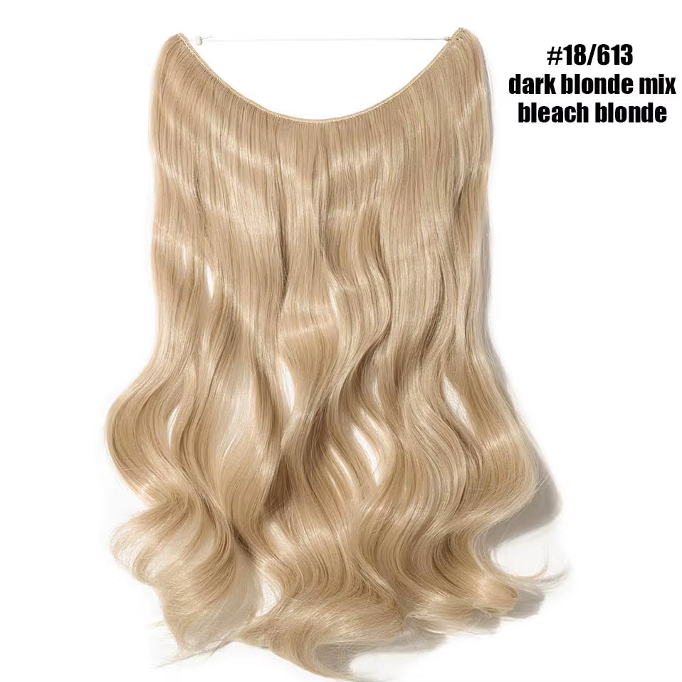 Synthetic Invisible Wire Hair Extensions Secret Fish Line Hairpiece