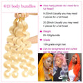 613 Blonde Bundles with Closure Brazilian Blonde Human Hair Body Wave 613 3 Bundles with 4×4 Lace Closure 100% Brazilian Virgin Remy Human Hair 150% Density Free Part (10 12 14+10, 613#)