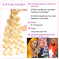 613 Blonde Bundles with Closure Brazilian Blonde Human Hair Body Wave 613 3 Bundles with 4×4 Lace Closure 100% Brazilian Virgin Remy Human Hair 150% Density Free Part (10 12 14+10, 613